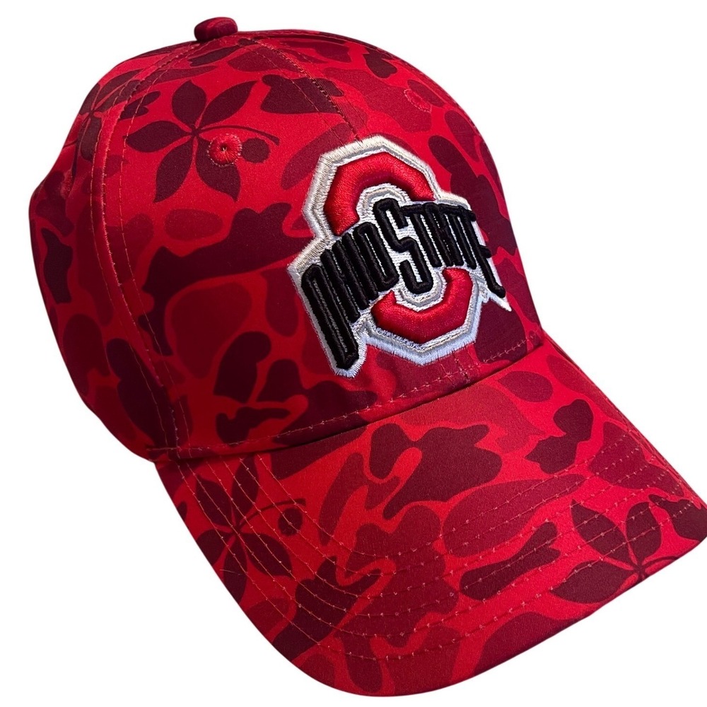 Ohio State Buckeyes Red Camo Embroidered Baseball Hat Adult OS